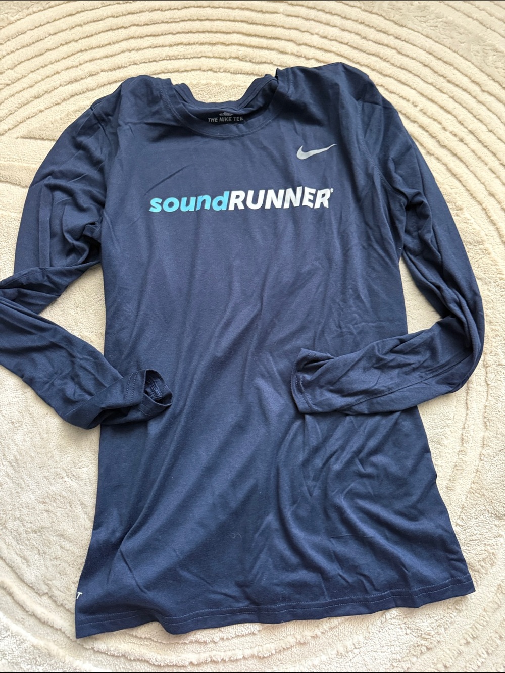 Nike Navy Short-Sleeve Dri-FIT Tee with White Logo
